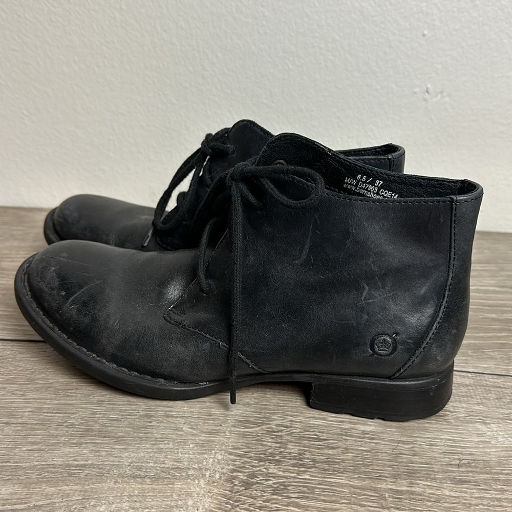 Born Black Leather Lace Up Shoes - Picture 2 of 6